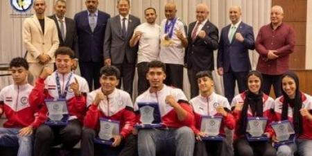تكريم أبطال منتخب مصر للشباب للمواي تاي في بطولة العالم بحضور 3 سفراء
