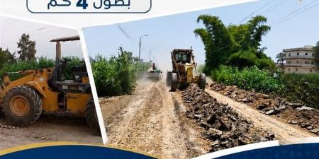 ضمن مشروعات الخطة الاستثمارية.. رصف طريق جسر ترعة فرهاش بكوم حمادة بطول 4 كم