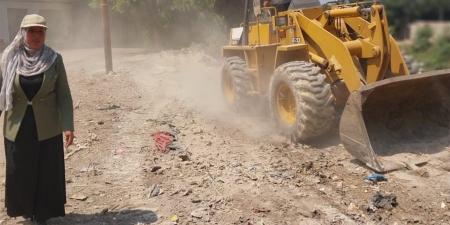 حمله لرفع الإشغالات ومنع التعدي على حرم الطريق العام بمدينة الباجور