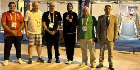 قيادات البعثة الأولمبية يطمئنون على البطلة الذهبية فريال أشرف