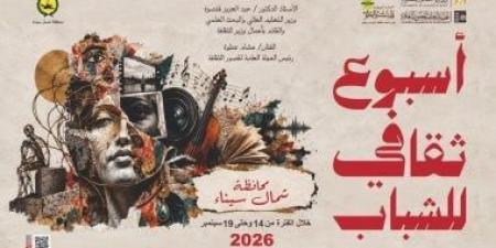 ورش فنية وأدبية فى أسبوع قصور الثقافة لشباب شمال سيناء