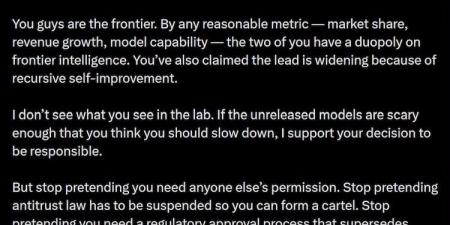 مسئول أمريكى سابق يتهم OpenAI وAnthropic بالاحتكار والابتزاز السياسى