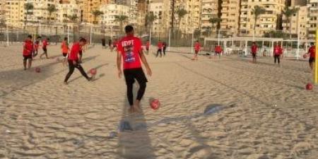 تدريبات منتخب كرة القدم الشاطئية بالإسكندرية استعدادًا لكأس الأمم الأفريقية