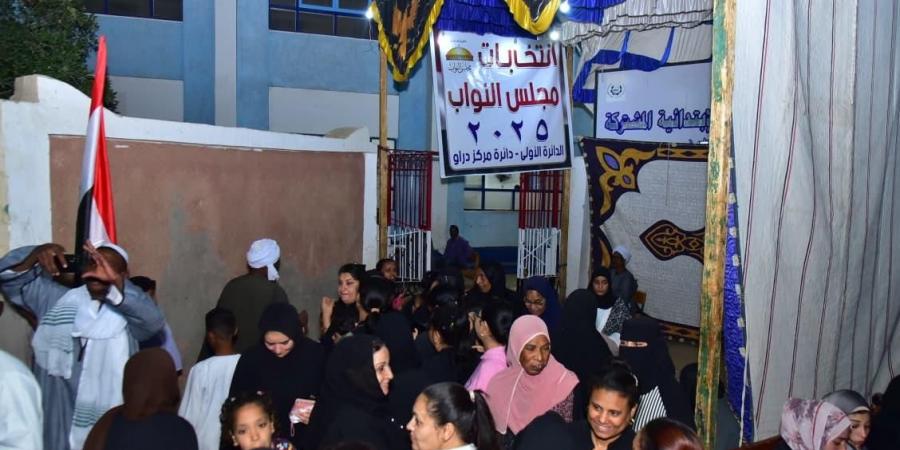 حشود هائلة من الناخبين للإدلاء بأصواتهم في انتخابات النواب بأسوان (صور)