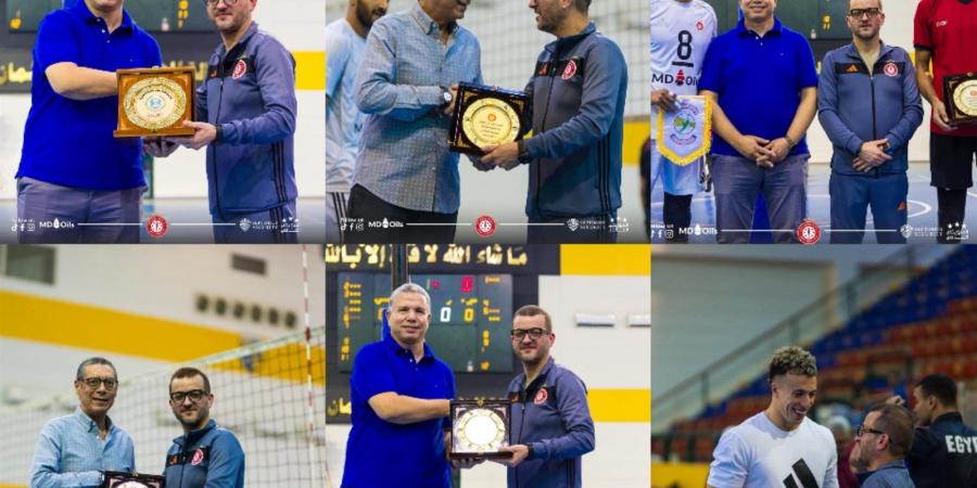 ياسر قمر وحسن عابد يكرمان فريق السويحلي الليبي للكرة الطائرة