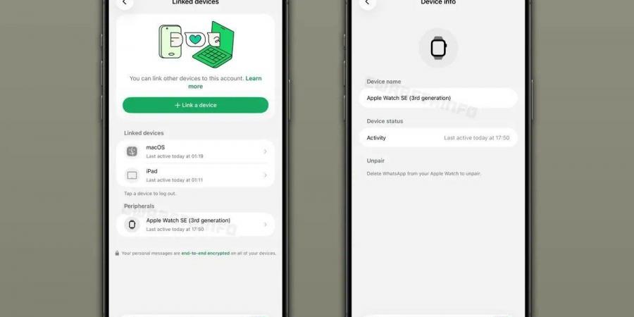 واتساب يختبر ميزة جديدة لمراقبة الساعات والسماعات المتصلة