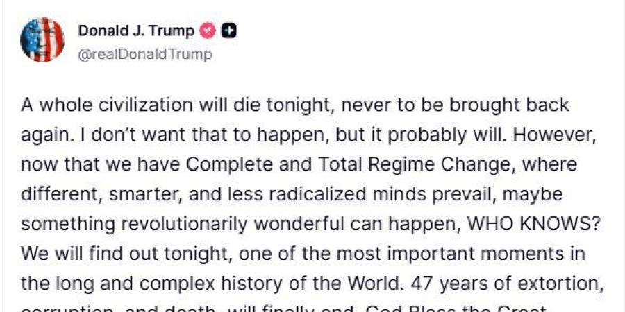 بعد رسالته النارية الأخيرة بخصوص محو الحضارة.. حرب إيران تكشف تناقضات ترامب