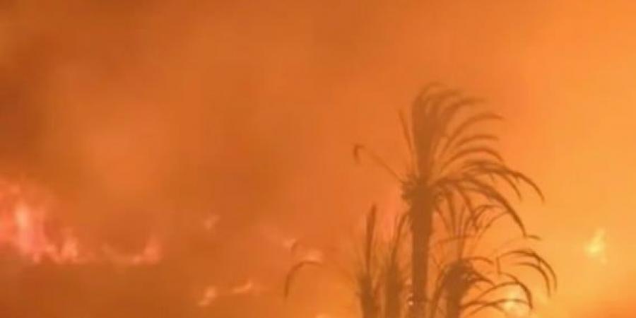 حريق ضخم داخل مزرعة في المنيب