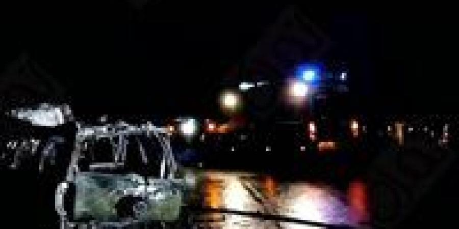 مصرع شخصين وإصابة آخر في حادث مروع واشتعال سيارة بطريق الإسماعيلية – السويس