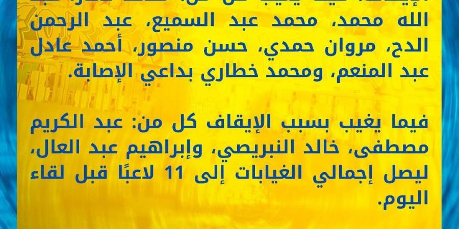 الإسماعيلي يفقد 11 لاعبا أمام بتروجت في الدوري