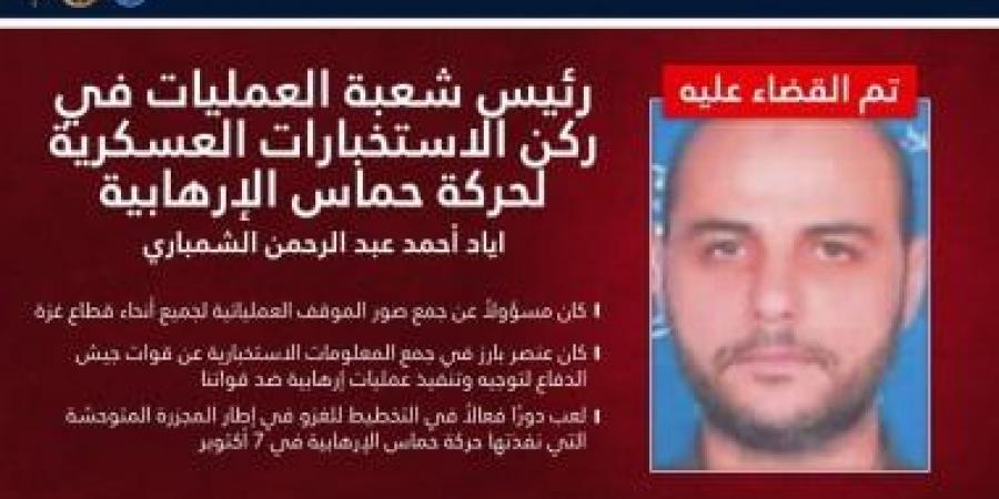 جيش الاحتلال: القضاء على مسئول بالاستخبارات العسكرية لحماس شمال غزة