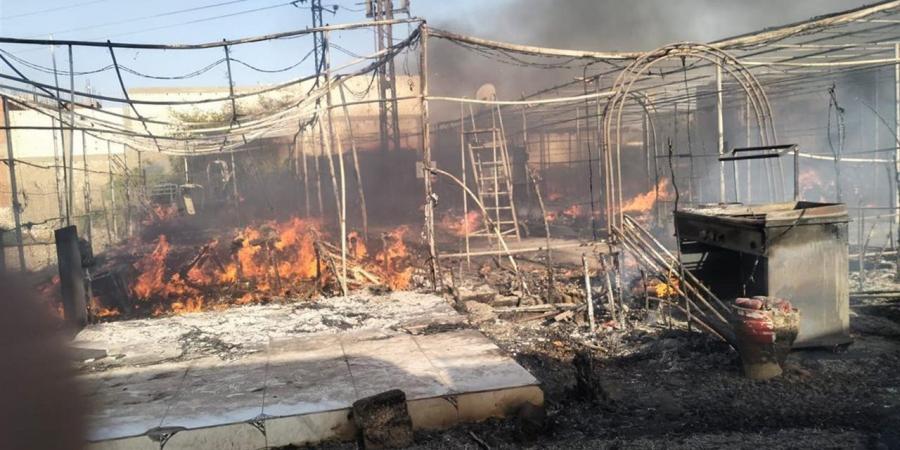 حريق هائل يلتهم كافيه في سمالوط بالمنيا