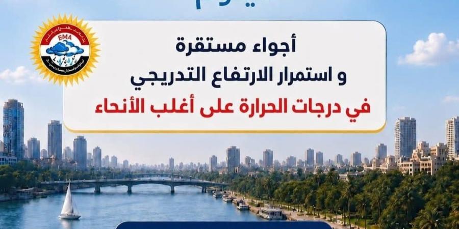 حالة الطقس على مستوى الجمهورية اليوم الأحد.. ارتفاع في درجات الحرارة ورياح