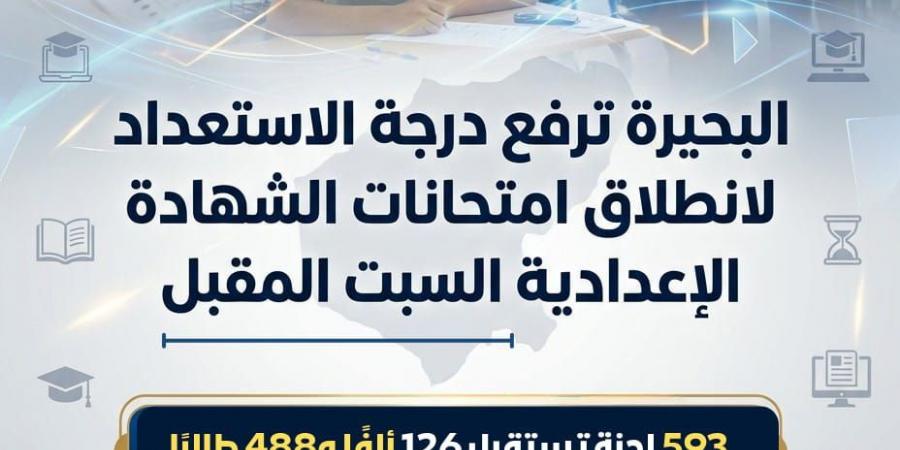 البحيرة ترفع درجة الاستعداد لانطلاق امتحانات الشهادة الإعدادية السبت المقبل