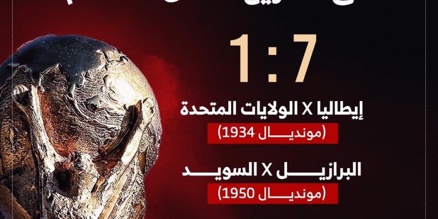 7 – 1.. حصيلة ثقيلة صنعت أشهر مباريات كأس العالم.. إنفوجراف