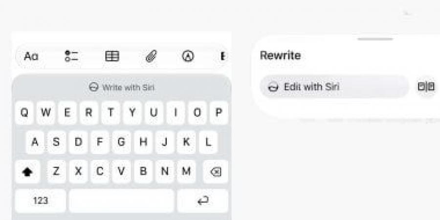 iOS 27 التجريبي يضم ميزة "الكتابة باستخدام Siri".. أدوات كتابة ذكية من أبل