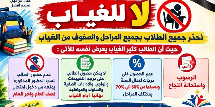 تحذير من تعليم الجيزة: عقوبات بالجملة للطلاب كثيري الغياب