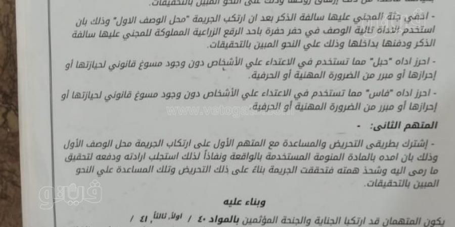 وضع لها منوما في الشاي.. الإعدام لشاب قتل والدته وأخفى جثمانها والمؤبد لشريكه بالمنيا