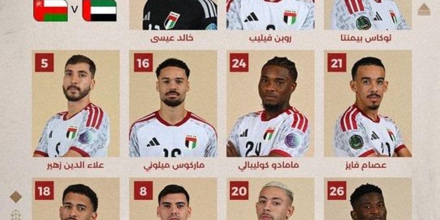 التشكيل الرسمي لمباراة الإمارات ضد عمان في نصف نهائي خليجي 27